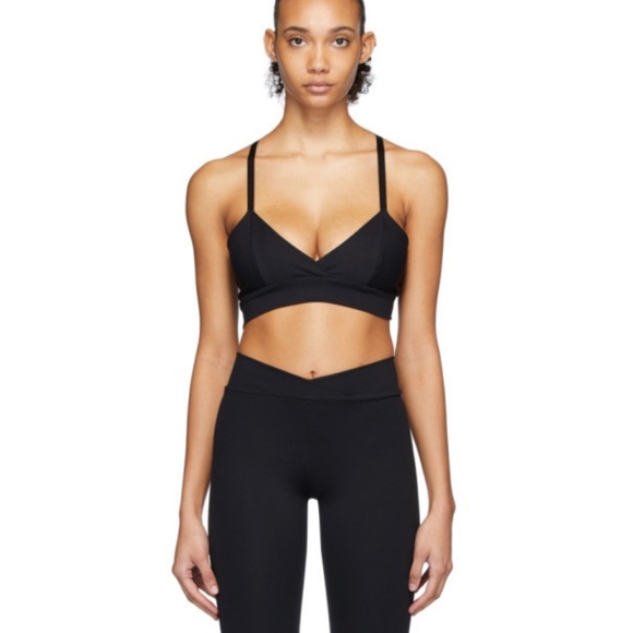 LIVE THE PROCESS, Criss-cross V Stretch Sports Bra, Black, XS - Picture 2 of 6